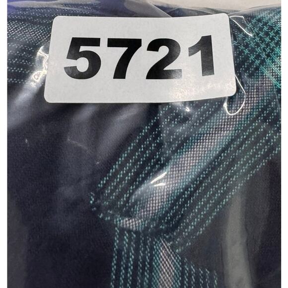 A New Day XL Button Front Blue Green Plaid Shirt 100% Rayon - Picture 7 of 7